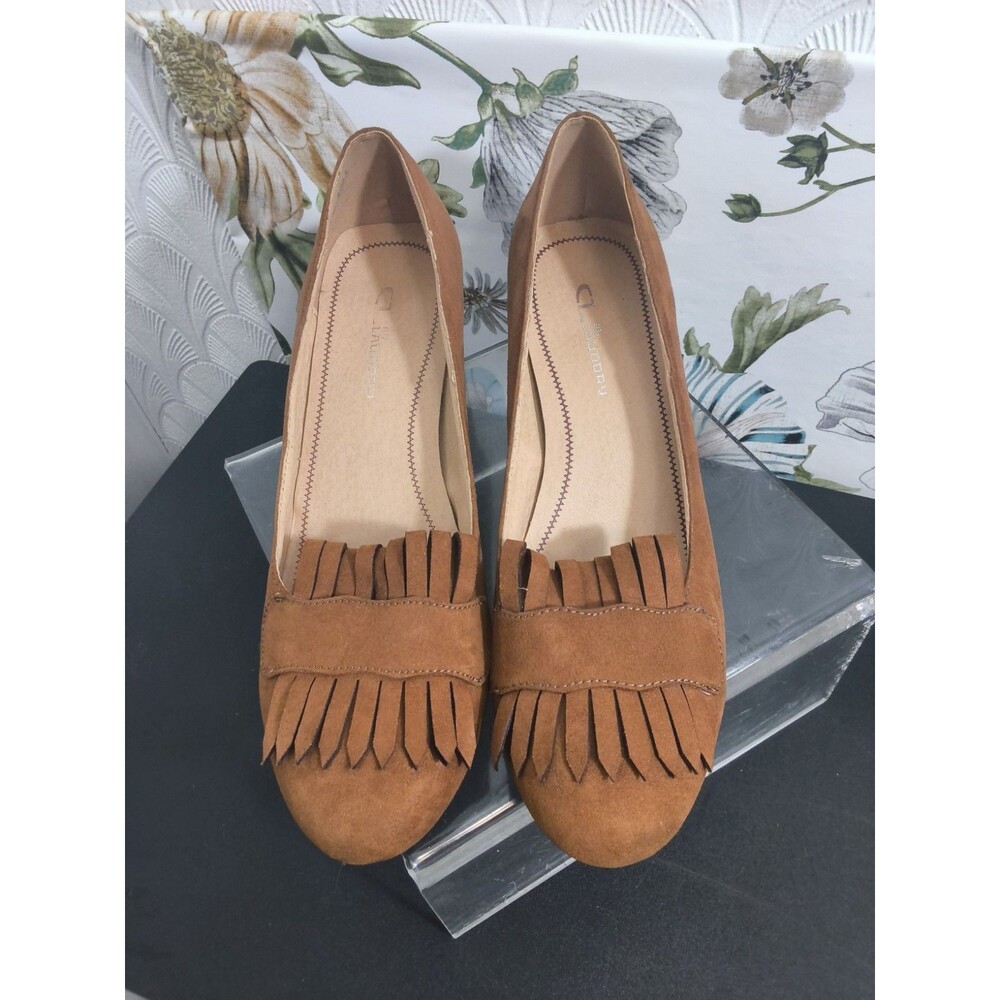 CL Laundry Tan Suede Loafer Style womens' pumps